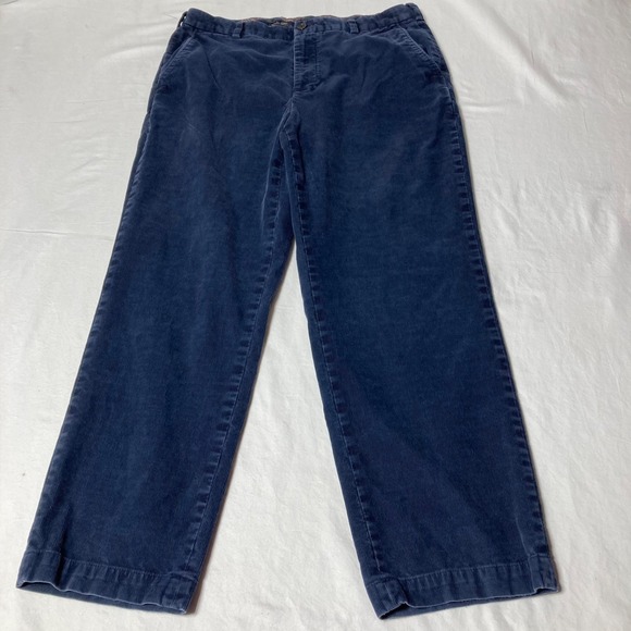 Brooks Brothers Clark Blue Corduroy Straight Leg Flat Front Men's Size 36x30 - Picture 2 of 10